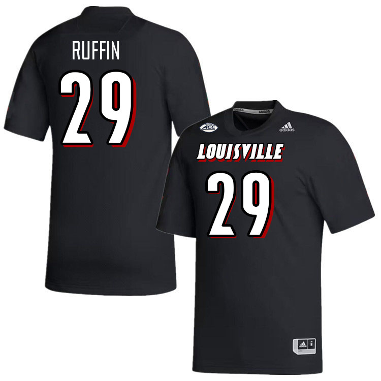 Men #29 Blake Ruffin Louisville Cardinals College Football Jerseys Stitched-Black